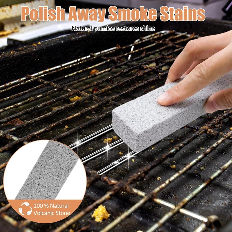 MiToBeLe Heavy Duty Oven Cleaner Brush Set,Oven Cleaning Kits,Oven Cleaning Tools Accessories with Razor Blade Scraper,Crevice Cleaning Brush,Pumice Stone,Microfiber Cleaning Cloth,Scrub Sponges - Image 4